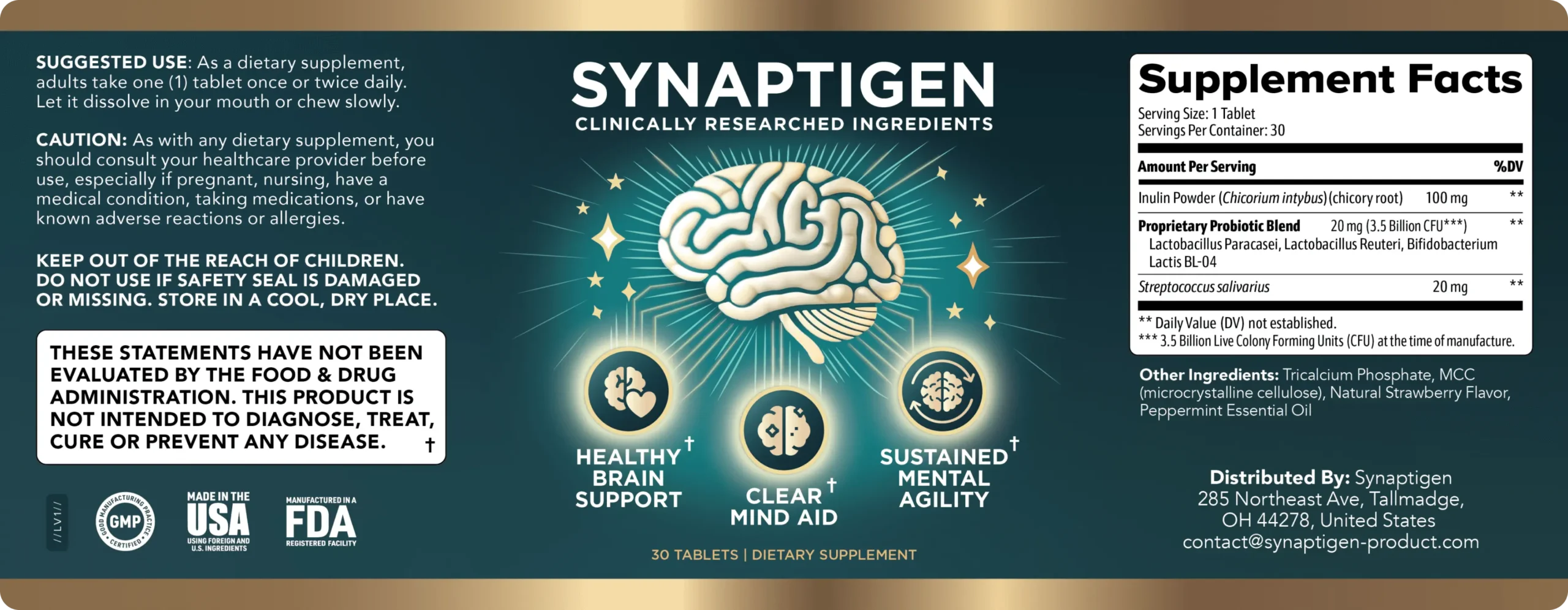 Synaptigen Ingredients